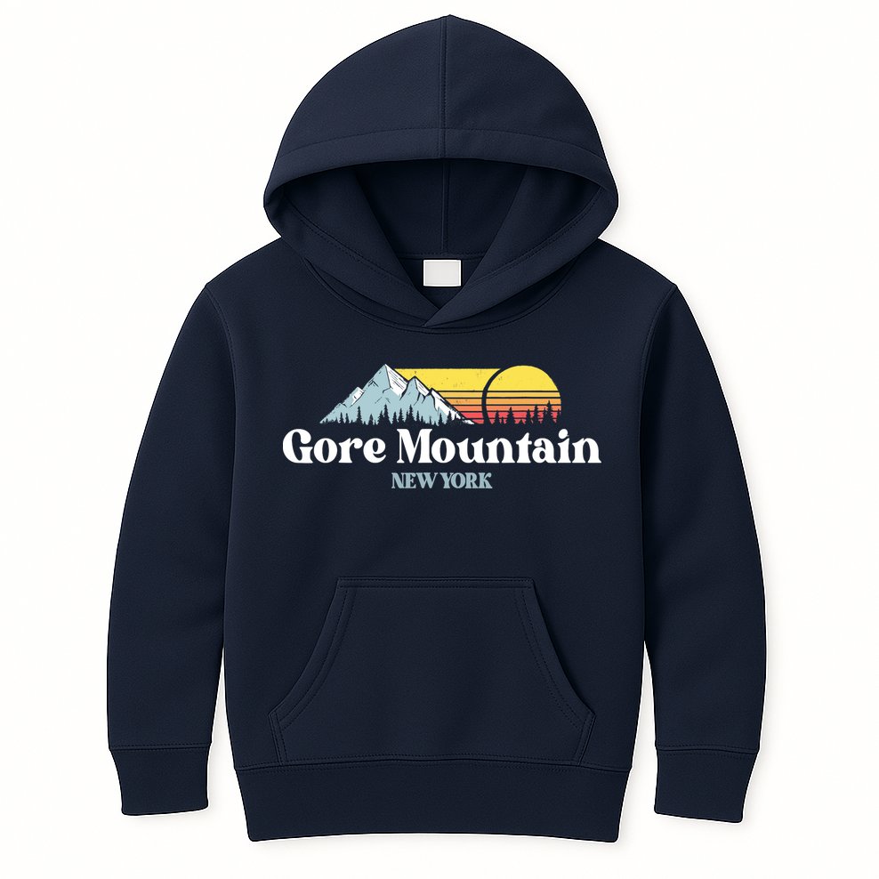 Gore Mountain, NEW YORK, Snow Ski Snowboard Skiing Location Kids Hoodie
