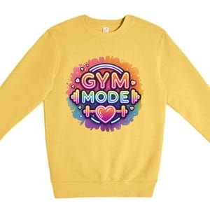 Gym Mode Neon Fitness Design For Gymer Fitness Gym Life Premium Crewneck Sweatshirt