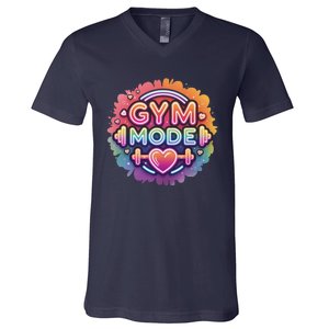 Gym Mode Neon Fitness Design For Gymer Fitness Gym Life V-Neck T-Shirt