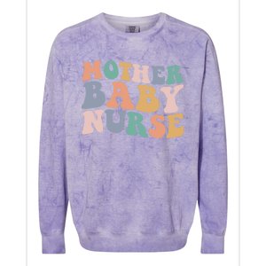 Groovy Mother Nurse Postpartum Mom Nursing Gift Colorblast Crewneck Sweatshirt