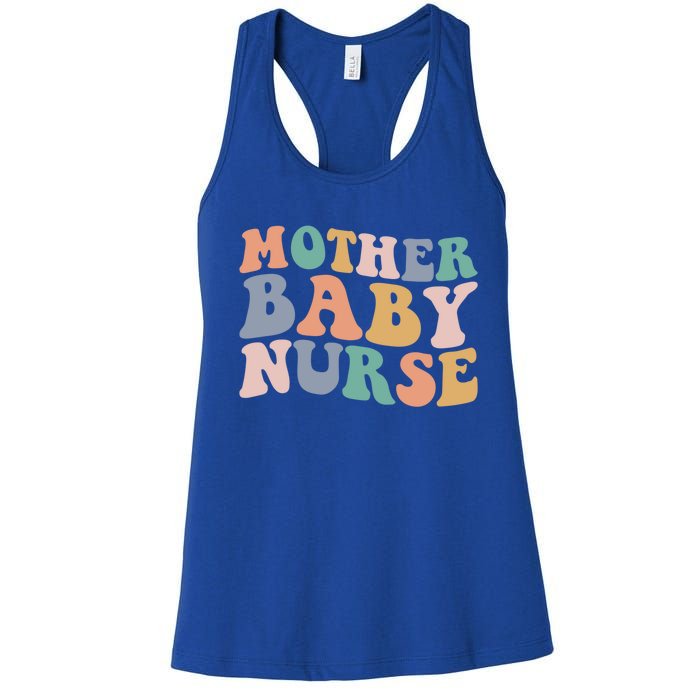 Groovy Mother Nurse Postpartum Mom Nursing Gift Women's Racerback Tank