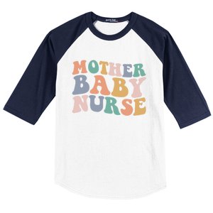 Groovy Mother Nurse Postpartum Mom Nursing Gift Baseball Sleeve Shirt