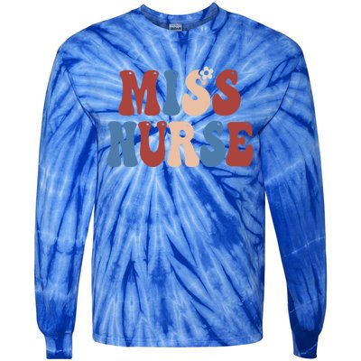 Groovy Miss Nurse 4th Of July Usa America Patriotic American Gift Tie-Dye Long Sleeve Shirt