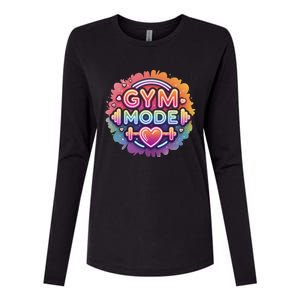 Gym Mode Neon Fitness Design For Gymer Fitness Gym Life Womens Cotton Relaxed Long Sleeve T-Shirt