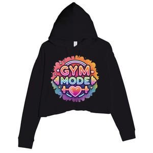 Gym Mode Neon Fitness Design For Gymer Fitness Gym Life Crop Fleece Hoodie