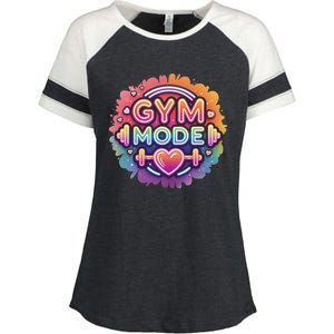 Gym Mode Neon Fitness Design For Gymer Fitness Gym Life Enza Ladies Jersey Colorblock Tee