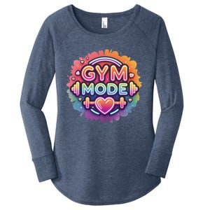 Gym Mode Neon Fitness Design For Gymer Fitness Gym Life Women's Perfect Tri Tunic Long Sleeve Shirt