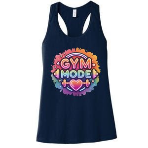 Gym Mode Neon Fitness Design For Gymer Fitness Gym Life Women's Racerback Tank