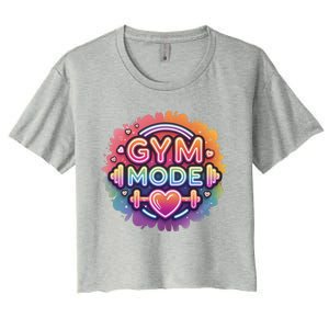 Gym Mode Neon Fitness Design For Gymer Fitness Gym Life Women's Crop Top Tee