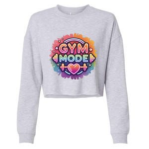 Gym Mode Neon Fitness Design For Gymer Fitness Gym Life Cropped Pullover Crew