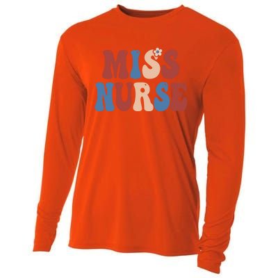 Groovy Miss Nurse 4th Of July Usa America Patriotic American Gift Cooling Performance Long Sleeve Crew