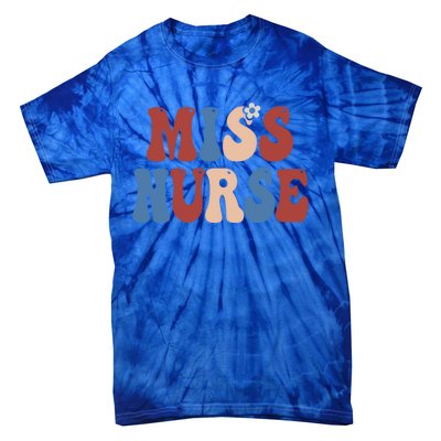 Groovy Miss Nurse 4th Of July Usa America Patriotic American Gift Tie-Dye T-Shirt