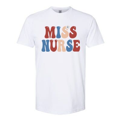 Groovy Miss Nurse 4th Of July Usa America Patriotic American Gift Softstyle CVC T-Shirt