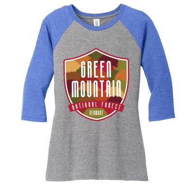 Green Mountain National Forest – Vermont Gift Women's Tri-Blend 3/4-Sleeve Raglan Shirt