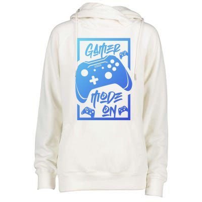 Gamer Mode On! Funny Gift Womens Funnel Neck Pullover Hood