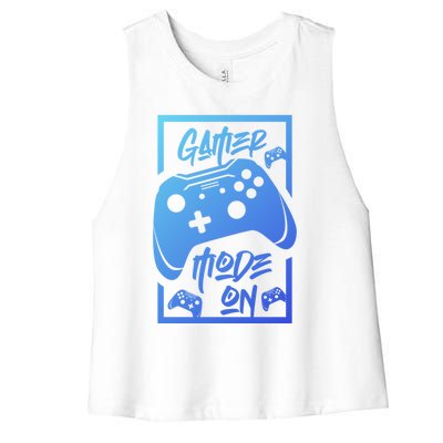 Gamer Mode On! Funny Gift Women's Racerback Cropped Tank