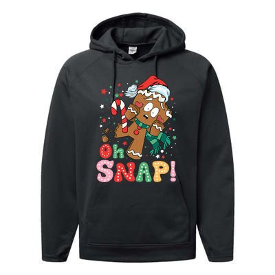 Gingerbread Man Oh Snap Christmas Funny Cookie Baking Xmas Performance Fleece Hoodie