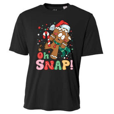 Gingerbread Man Oh Snap Christmas Funny Cookie Baking Xmas Cooling Performance Crew T-Shirt