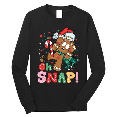 Gingerbread Man Oh Snap Christmas Funny Cookie Baking Xmas Long Sleeve Shirt