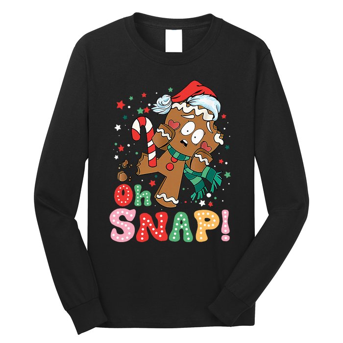 Gingerbread Man Oh Snap Christmas Funny Cookie Baking Xmas Long Sleeve Shirt