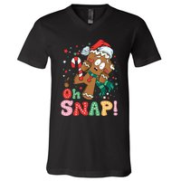 Gingerbread Man Oh Snap Christmas Funny Cookie Baking Xmas V-Neck T-Shirt