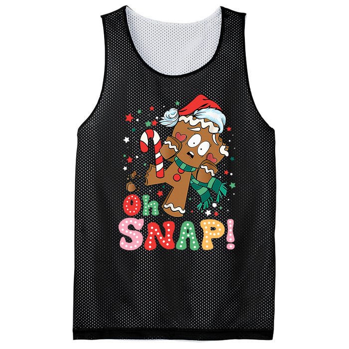 Gingerbread Man Oh Snap Christmas Funny Cookie Baking Xmas Mesh Reversible Basketball Jersey Tank