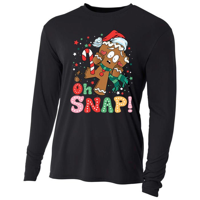 Gingerbread Man Oh Snap Christmas Funny Cookie Baking Xmas Cooling Performance Long Sleeve Crew