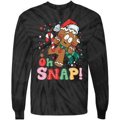 Gingerbread Man Oh Snap Christmas Funny Cookie Baking Xmas Tie-Dye Long Sleeve Shirt