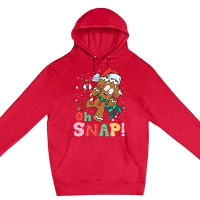 Gingerbread Man Oh Snap Christmas Funny Cookie Baking Xmas Premium Pullover Hoodie