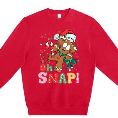 Gingerbread Man Oh Snap Christmas Funny Cookie Baking Xmas Premium Crewneck Sweatshirt