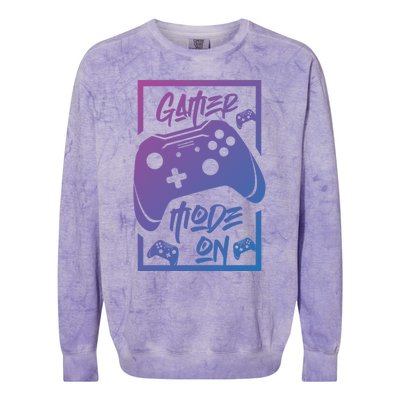 Gamer Mode On! Funny Gift Colorblast Crewneck Sweatshirt