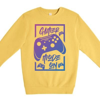 Gamer Mode On! Funny Gift Premium Crewneck Sweatshirt