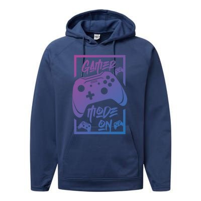 Gamer Mode On! Funny Gift Performance Fleece Hoodie