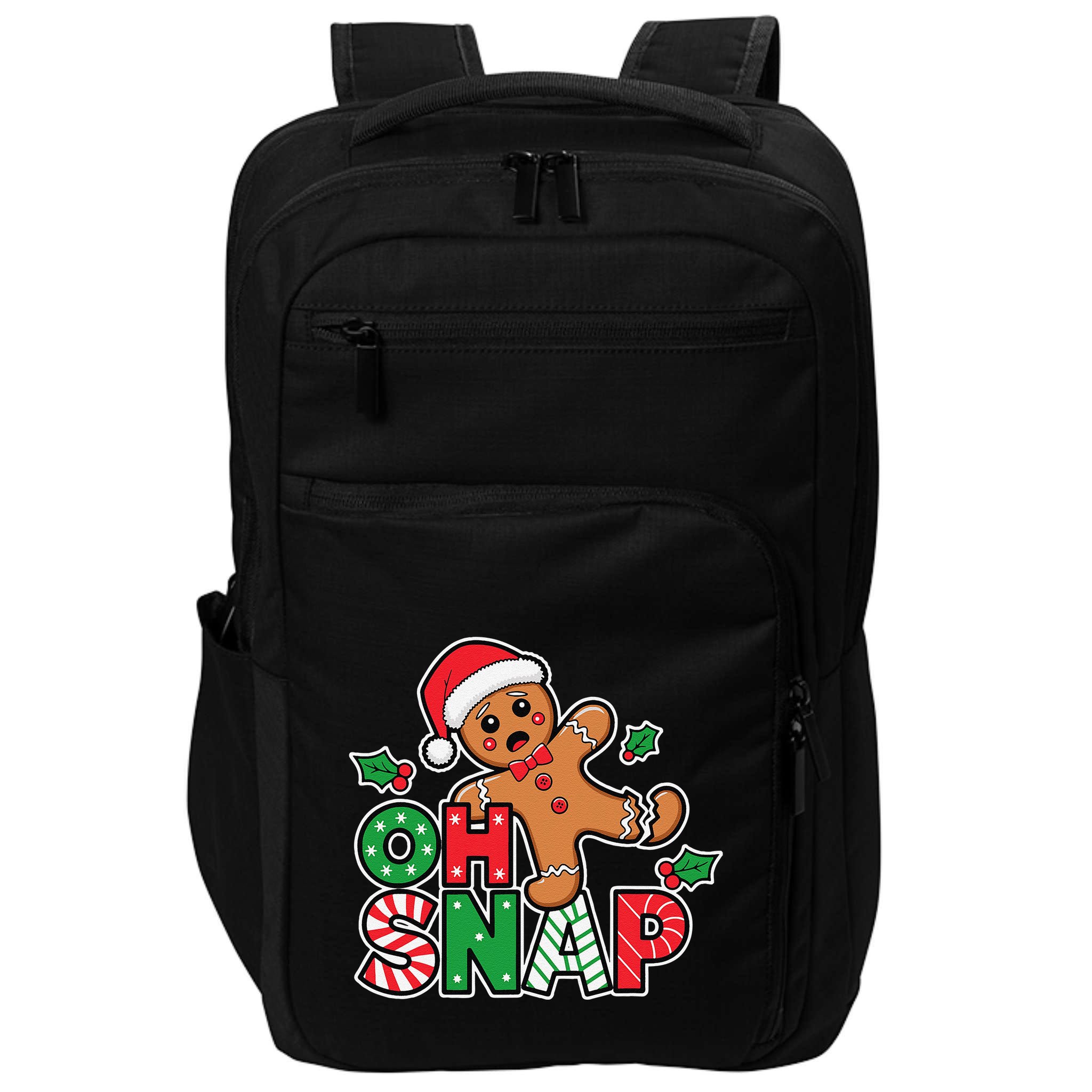 Gingerbread Man Oh Snap Christmas Funny Cookie Baking Impact Tech Backpack