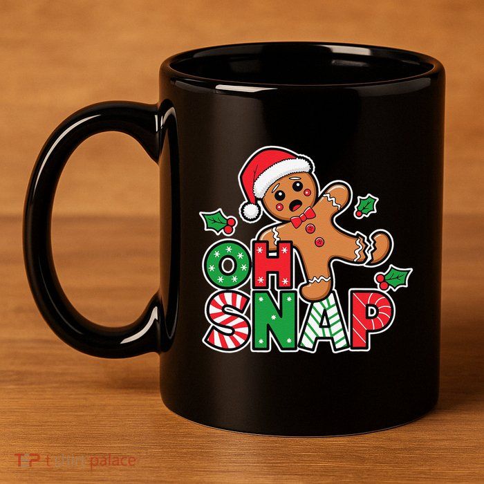Gingerbread Man Oh Snap Christmas Funny Cookie Baking 11oz C Handle Ceramic Mug