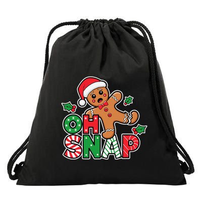 Gingerbread Man Oh Snap Christmas Funny Cookie Baking Drawstring Bag
