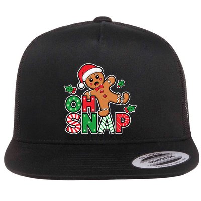 Gingerbread Man Oh Snap Christmas Funny Cookie Baking Flatbill Hat