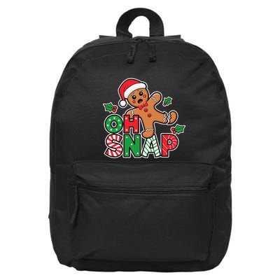 Gingerbread Man Oh Snap Christmas Funny Cookie Baking 16 in Basic Backpack