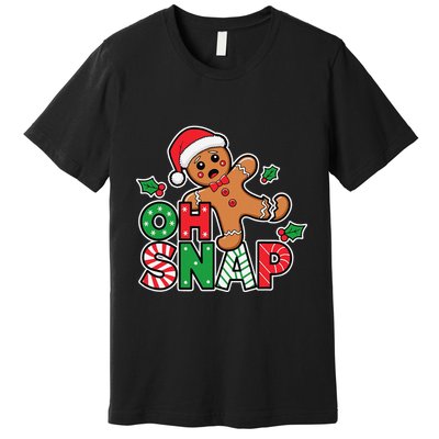 Gingerbread Man Oh Snap Christmas Funny Cookie Baking Premium T-Shirt