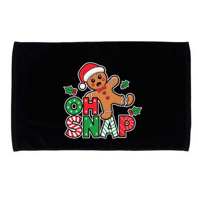 Gingerbread Man Oh Snap Christmas Funny Cookie Baking Microfiber Hand Towel