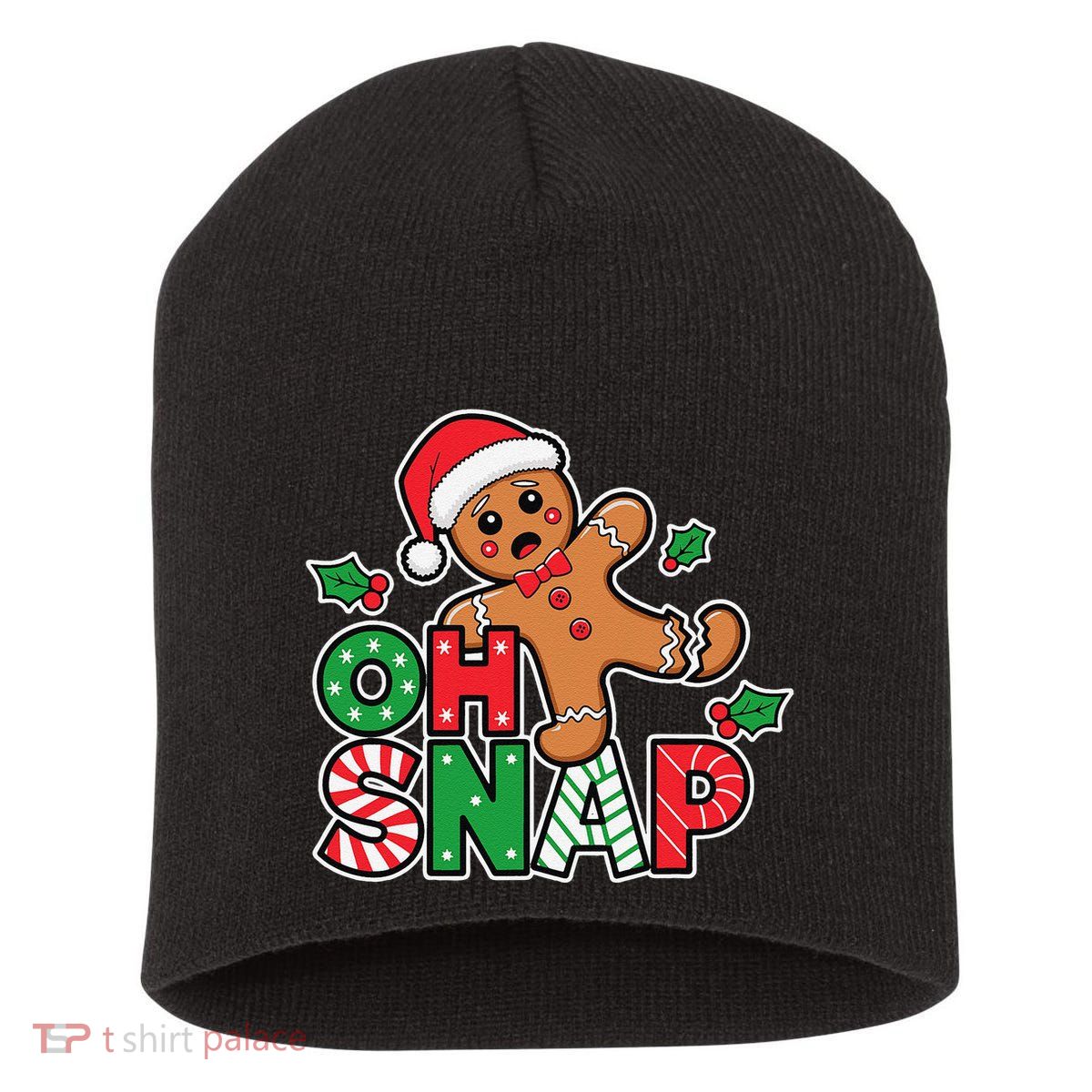 Gingerbread Man Oh Snap Christmas Funny Cookie Baking Short Acrylic Beanie
