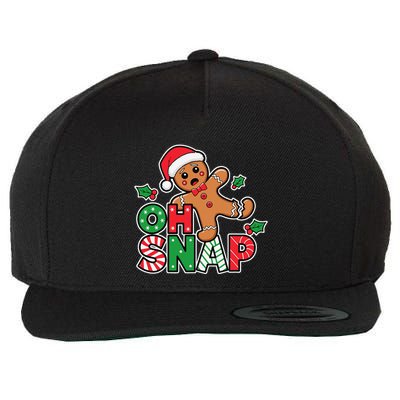 Gingerbread Man Oh Snap Christmas Funny Cookie Baking Wool Snapback Cap