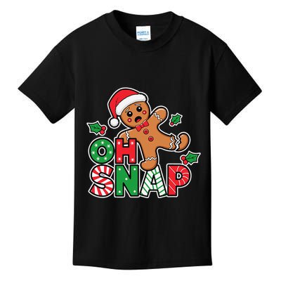 Gingerbread Man Oh Snap Christmas Funny Cookie Baking Kids T-Shirt