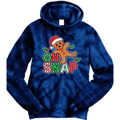 Gingerbread Man Oh Snap Christmas Funny Cookie Baking Tie Dye Hoodie