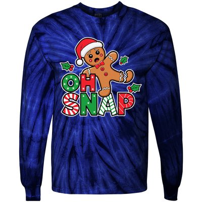 Gingerbread Man Oh Snap Christmas Funny Cookie Baking Tie-Dye Long Sleeve Shirt