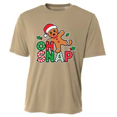 Gingerbread Man Oh Snap Christmas Funny Cookie Baking Cooling Performance Crew T-Shirt