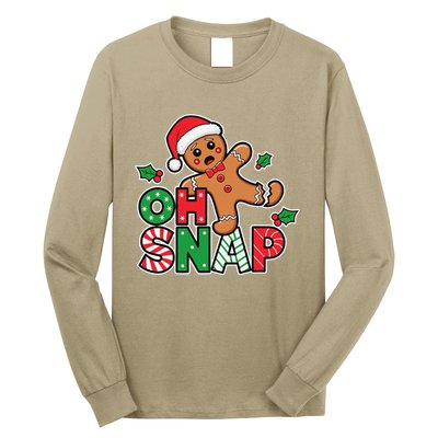 Gingerbread Man Oh Snap Christmas Funny Cookie Baking Long Sleeve Shirt