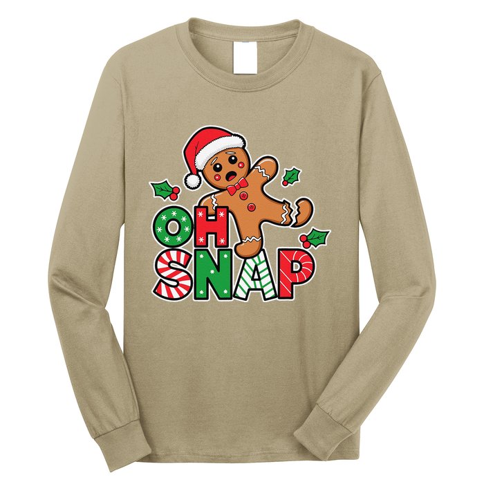 Gingerbread Man Oh Snap Christmas Funny Cookie Baking Long Sleeve Shirt