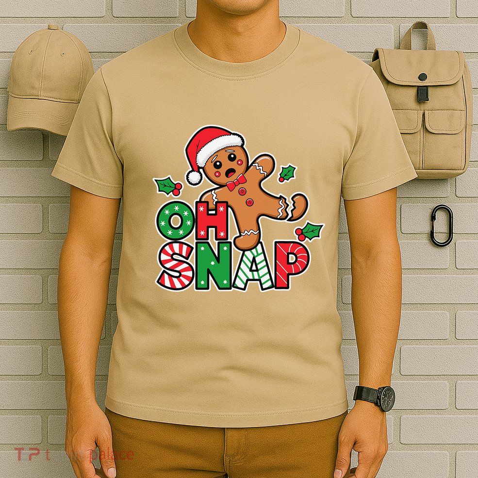 Gingerbread Man Oh Snap Christmas Funny Cookie Baking T-Shirt