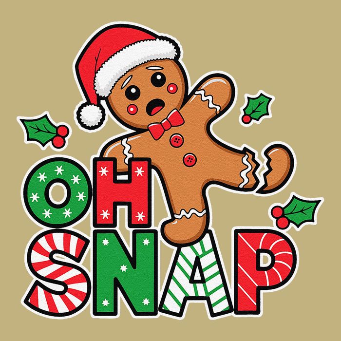 Gingerbread Man Oh Snap Christmas Funny Cookie Baking Button